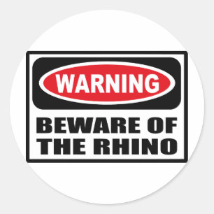 Rond ATTENTION AU Sticker RHINO