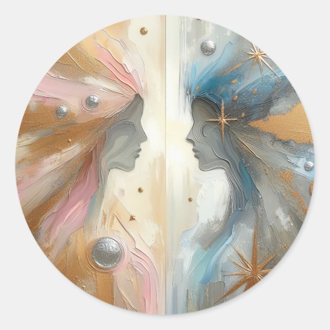 Rond Attraction Abstraite Impressionnisme Art Sticker (Devant)