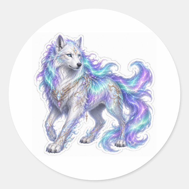 Rond Aurora Wolf Sticker (Devant)