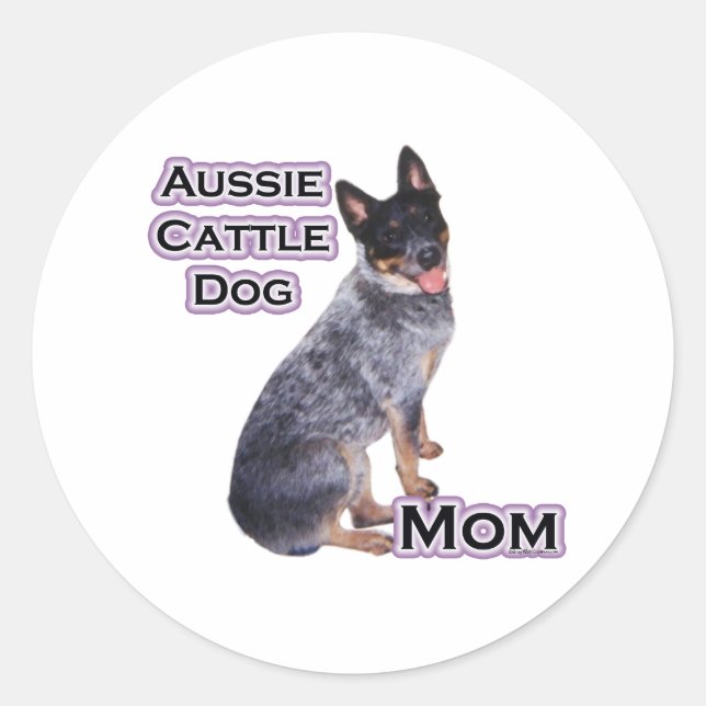 Rond Australian Cattle Chien Maman 4 - Sticker (Devant)