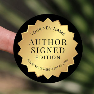 Rond Auteur Signé Édition Or Sticker Signer Livre Or