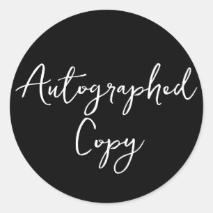 Rond Autographié Copier le sticker de script noir
