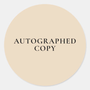 Rond Autographié Copier Sticker Beige