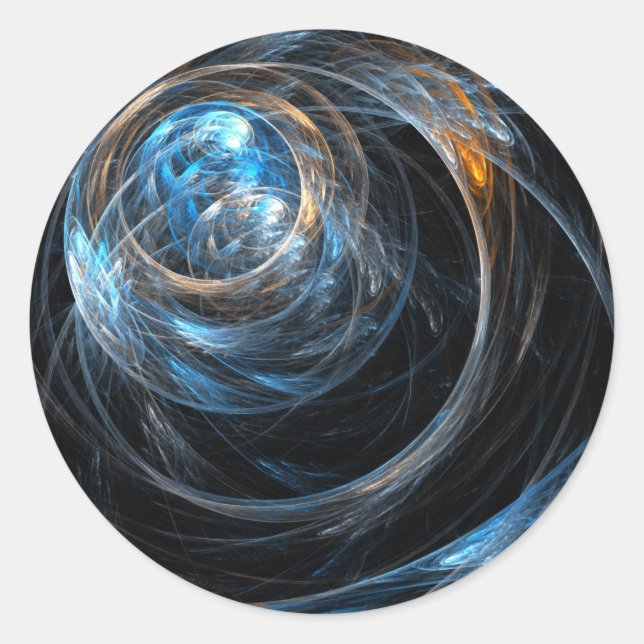 Rond Autour du monde Sticker Abstrait Art Round (Devant)