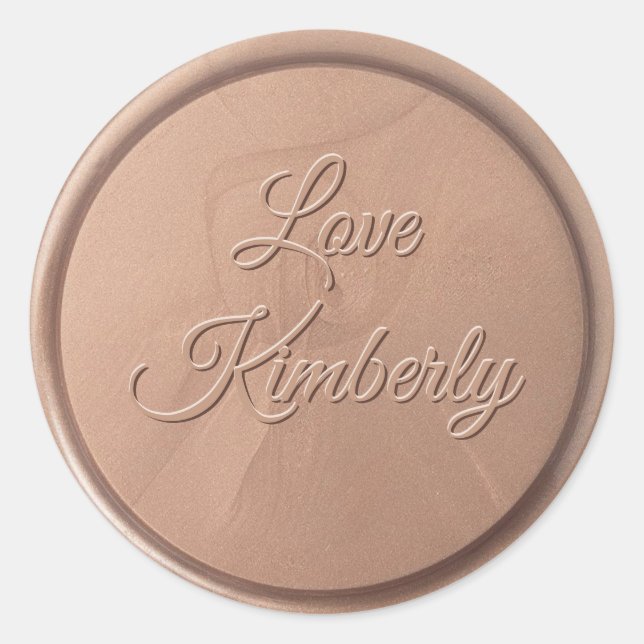 Rond Avec l'amour Chocolat Sticker Brown cire (Devant)