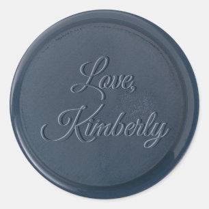 Rond Avec l'amour Navy Blue Wax Seal Sticker