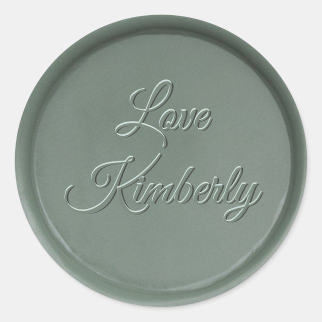 Rond Avec l'amour Sticker en cire foncée (Devant)