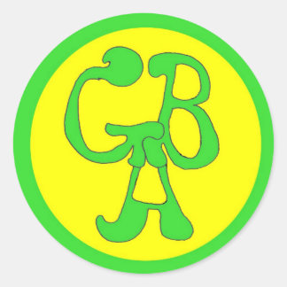 Rond Aventures de bus vert - GBA - Sticker circulaire