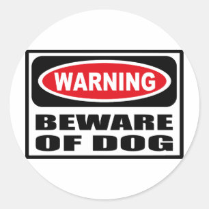 Rond Avertissement ATTENTION DE CHIEN Sticker