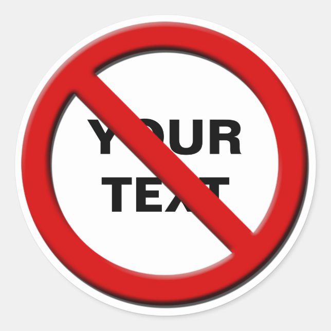 Rond Avertissement Aucun Symbole Petit Sticker Personna (Devant)