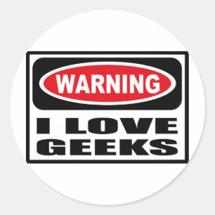 Rond Avertissement J'AIME Sticker GEEK