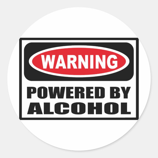 Rond Avertissement POWERED BY ALCOHOL Sticker (Devant)
