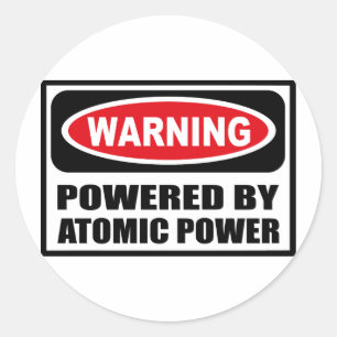 Rond Avertissement POWERED BY ATOMIC POWER Sticker