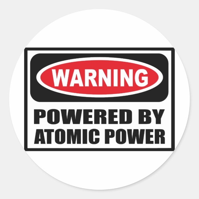 Rond Avertissement POWERED BY ATOMIC POWER Sticker (Devant)