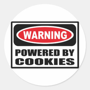 Rond Avertissement POWERED BY COOKIES Sticker