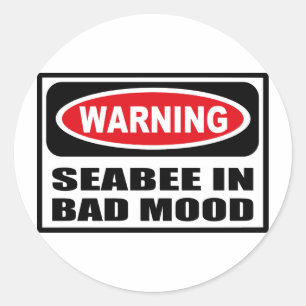 Rond Avertissement SEABEE DANS BAD MOOD Sticker