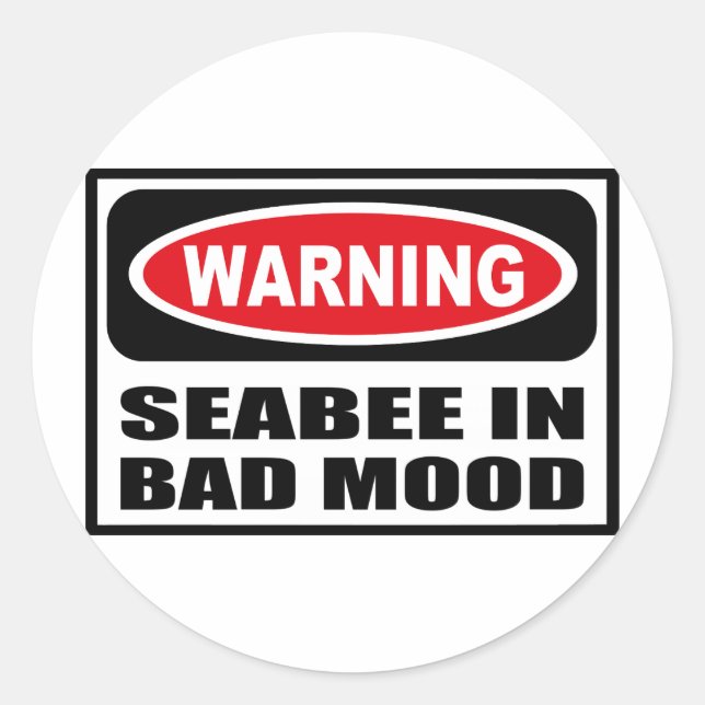 Rond Avertissement SEABEE DANS BAD MOOD Sticker (Devant)