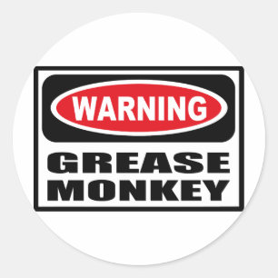 Rond Avertissement Sticker GREASE MONKEY