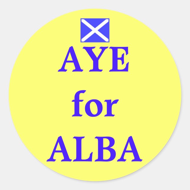 Rond Aye pour Alba Scottish Independence Sticker (Devant)