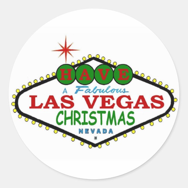 Rond Ayez Un Sticker De Noël Fabuleux Las Vegas (Devant)