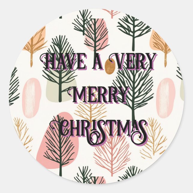 Rond Ayez un très joyeux Sticker de Noël (Devant)