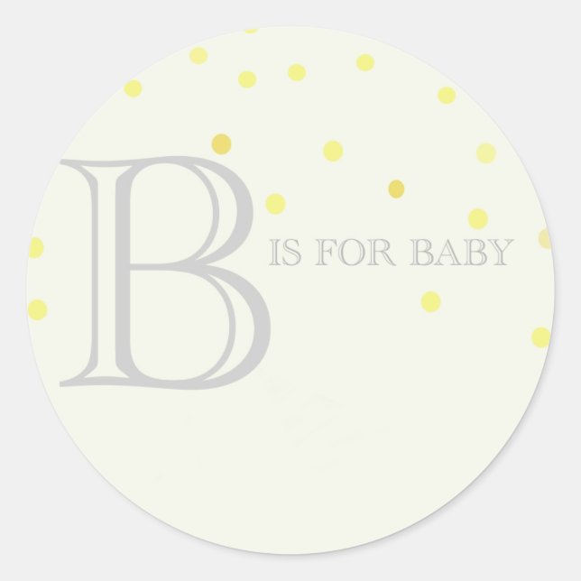 Rond "B" est pour Sticker Baby shower (Devant)