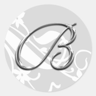 Rond B Monogramme Mariage Enveloppe Sticker