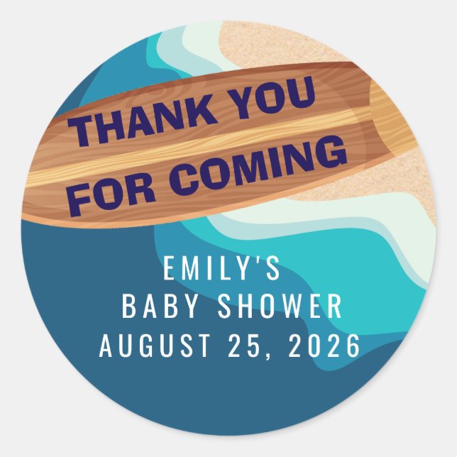 Rond Baby Boy On Board Thank You Sticker (Devant)