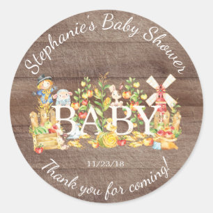 Rond Baby shower agricole Favoriser Sticker