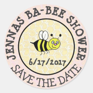 Rond Baby shower Bumble Bee Sticker Enregistrer la date