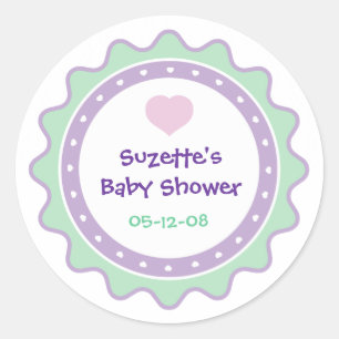 Rond Baby shower Cutietoots Favoriser Sticker