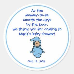 Rond Baby shower Cutietoots Favoriser Sticker