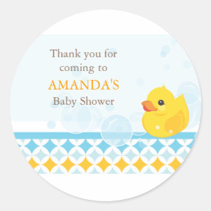 Rond Baby shower en caoutchouc Ducky Favoriser Sticker