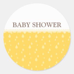 Rond BABY SHOWER STICKER :: gouttes de pluie 10
