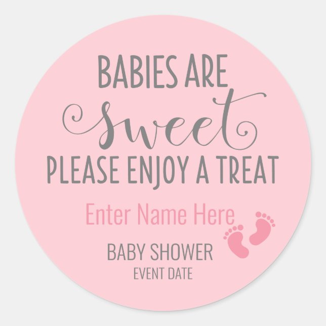 Rond BABY SHOWER STICKER | Les bébés sont doux pour (Devant)