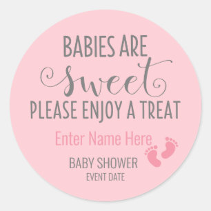 Rond BABY SHOWER STICKER Les bébés sont doux pour