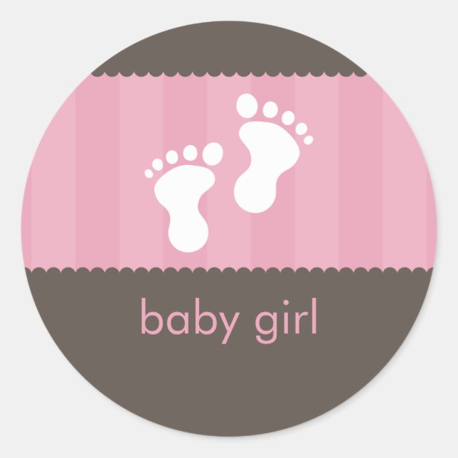 Rond BABY SHOWER STICKER :: pieds heureux 1 (Devant)