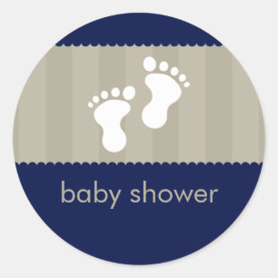 Rond BABY SHOWER STICKER :: pieds heureux 11