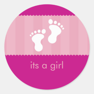 Rond BABY SHOWER STICKER :: pieds heureux 14