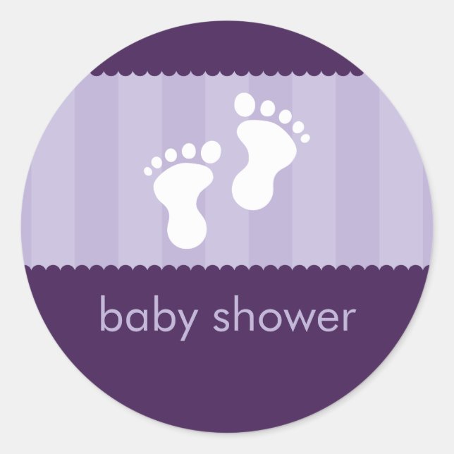 Rond BABY SHOWER STICKER :: pieds heureux 15 (Devant)