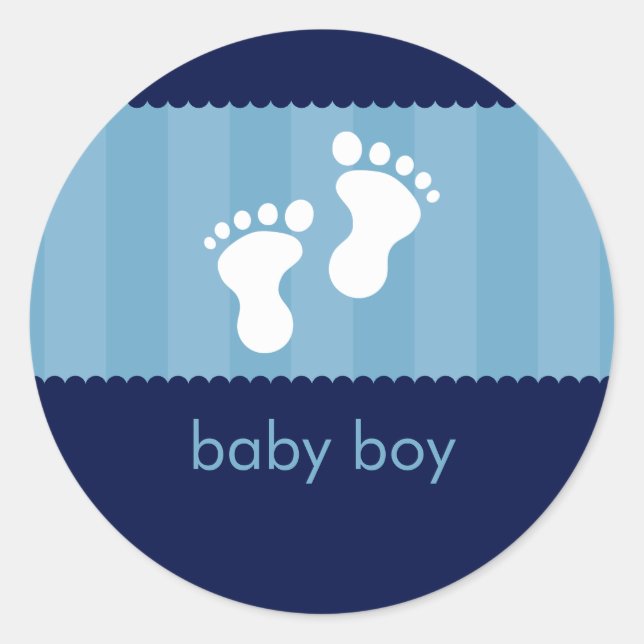 Rond BABY SHOWER STICKER :: pieds heureux 3 (Devant)