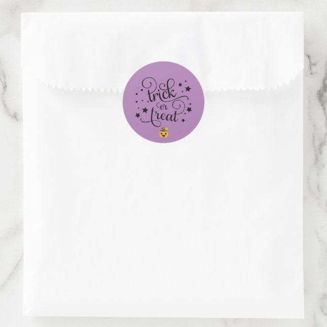 Rond Bac Violet Ou Treat Classic Round Sticker (Sac)