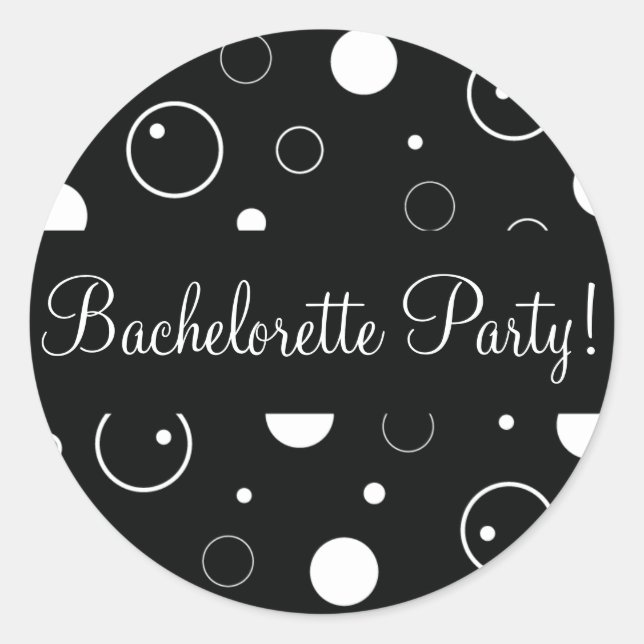 Rond Bachelorette Party Bubbles Enveloppe Sticker (Devant)