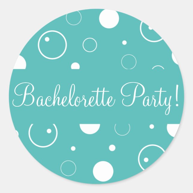 Rond Bachelorette Party Bubbles Enveloppe Sticker (Devant)