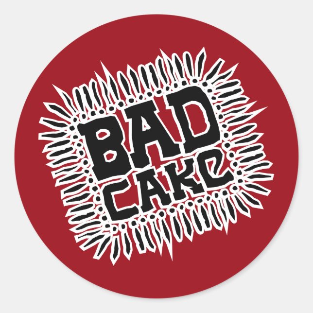 Rond Bad Cake Logo Sticker - Rouge (Devant)