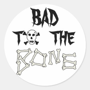 Rond Bad To Bone Skull Sticker