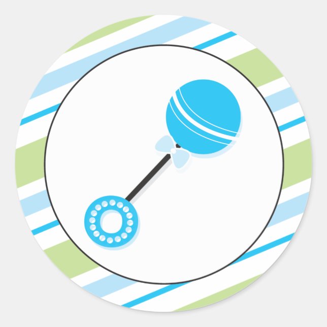 Rond Bague bleue | Sticker Baby shower Faveur (Devant)