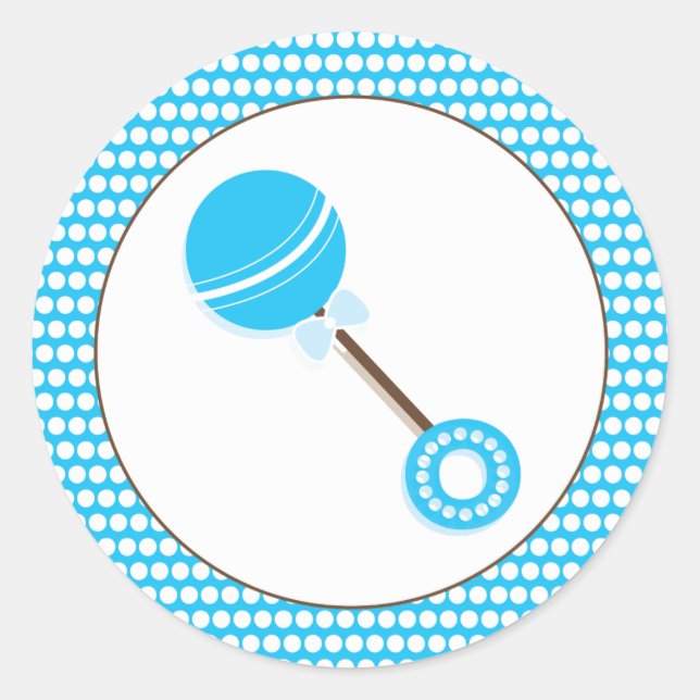 Rond Bague bleue | Sticker Baby shower Faveur (Devant)