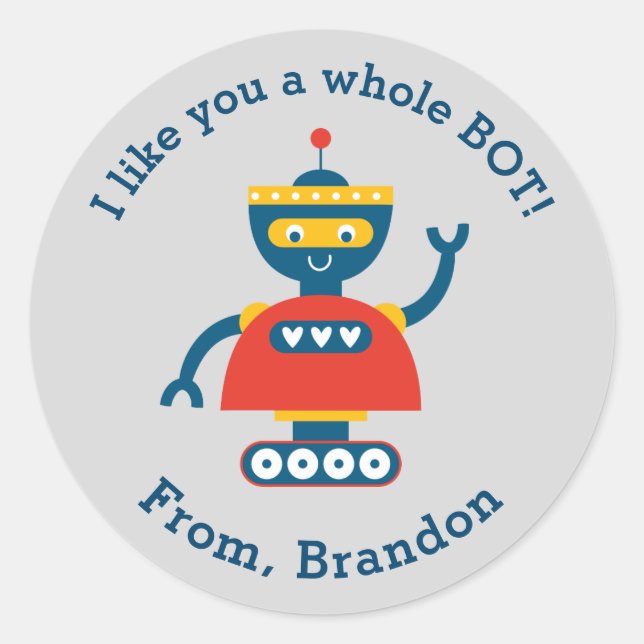 Rond Baguette Robot Sticker de jour pour les petits Val (Devant)