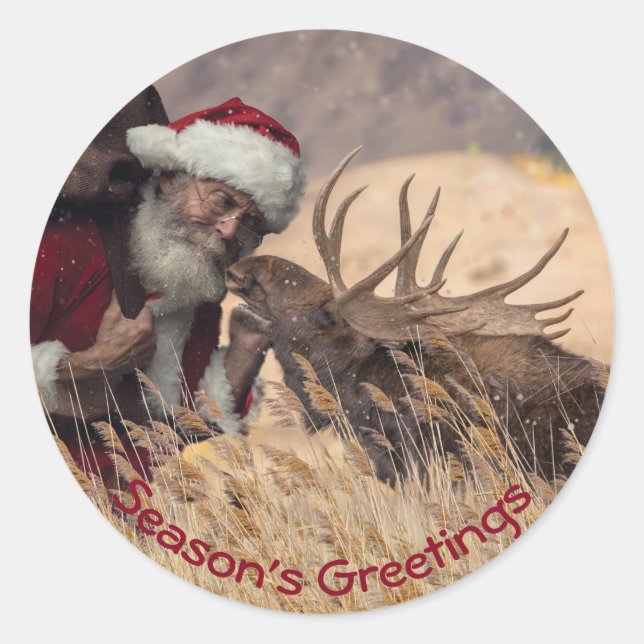 Rond Baiser Père Noël et Sticker d'orignal (Devant)